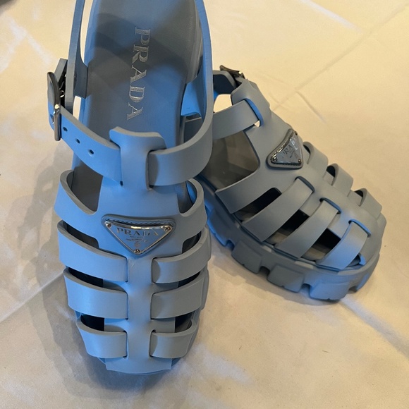 Prada Blue Platform Sandals - Picture 3 of 6